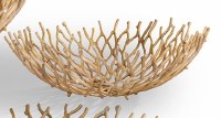 18" Round Gold Metal Faux Coral Openwork Bowl