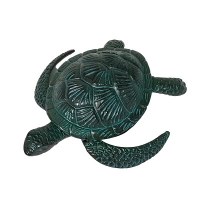 10" Verdigris Metal Sea Turtle Paperweight