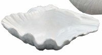 8" White Ceramic Clam Shell Bowl