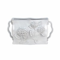 10" Short Gray Ceramic Hydrangea Vase