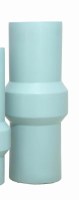 16" Light Blue Ceramic Round Middle Cylinder Vase