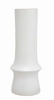 17" Tall White Ceramic Textured Cylinder Vase