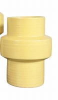 10" Yellow Ceramic Round Middle Cylinder Vase