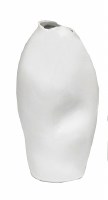 11" White Ceramic Tall Blob Vase