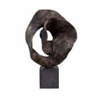 24" Bronze Polyresin Abstract Sheba Sculpture With Base