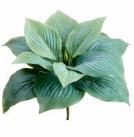 7" Faux Green Frosted Hosta Leaf Bush