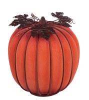 10" LED Orange Glass Pumpkin