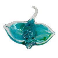 6" Blue Green Glass Stingray