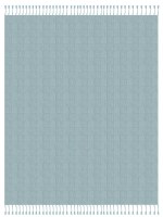 50" x 60" Light Blue Woven Square Handmade Throw With Fringe