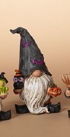 6" Black Hat Polyresin Gnome With Owl
