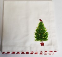 20" Square Holly Tree Cardinal Napkin