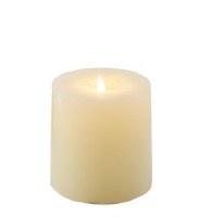 3" x 3" Ivory Unscented Pillar Candle