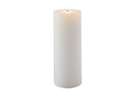 3" x 8" White Unscented Pillar Candle