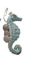 8" Mint Polyresin Shell Spine Seahorse Ornament