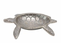 7" Silver Aluminum Turtle Dish