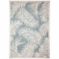 3.3' x 4.11' Aqua Fronds Carmel Indoor/Outdoor Rug