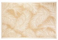 3.3' x 4.11' White and Sand Fronds Carmel Indoor/Outdoor Rug