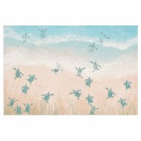 1.11' x 2.11' Aqua Turtle Beach Illusions Indoor/Outdoor Rug