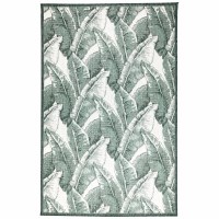 2.7' x 3.11' Green Palm Fronds Indoor/Outdoor Rug