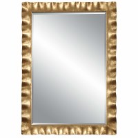 40" x 28" Gold Wavy Metal Wall Mirror