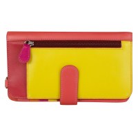 8" x 5" Orange, Pink and Yellow Sunset Leather Phone Wallet Crossbody Bag