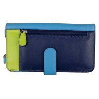 8" x 5" Blue and Green Serenity Leather Phone Wallet Crossbody Bag