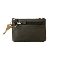 4" x 5" Black Leather Coin Purse