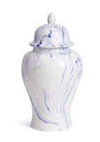 18" Blue and White Ceramic Ginger Jar