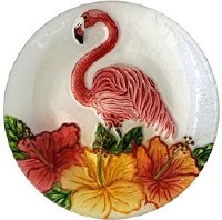 8" Fantastic Flamingo Glass Platter