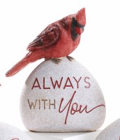 6" Always With You Polyresin Cardinal Memorial Garden Stone