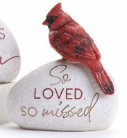 6" So Loved So Missed Polyresin Cardinal Memorial Garden Stone