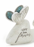 6" Love Lives Forever Butterfly Mosaic Memorial Garden Stone