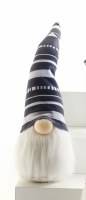 6" Dark Gray Stripe Hat White Beard Gnome