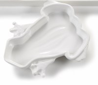 6" White Ceramic Frog Spoon Rest