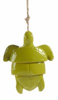 17" Green Ceramic Turtle Wind Chime