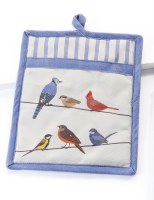11" x 8" Blue and White Birds on a Wire Pot Holder