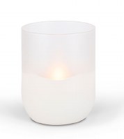 6" x 5" White Frosted Glass Illumaflame LED Candle