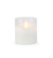 4" x 3.5" White Frosted Glass Illumaflame LED Candle