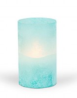 6" x 3.5" Blue Frosted Glass Illumaflame LED Candle