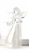 4" Clear LED Angel With Bird Ornament