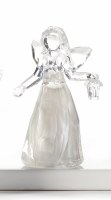 4" Clear LED Angel With Lantern Ornament