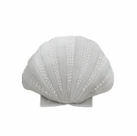 18" Gray Velvet Scallop Shaped Pillow