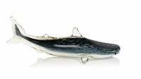 8" Dark Blue Glass Shark Figurine