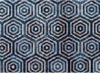 28" X 75" Hex Blue Washable Floor Runner