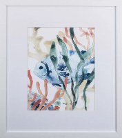 33" x 29" Fish in The Kelp 2 in White Frame Under Glass