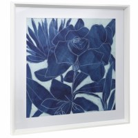 25" Square Blue Royal Bloom I Framed Art Print Under Glass