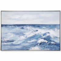 33" x 48" White Caps Canvas Wall Art in Frame