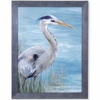 46" x 36" Great Blue Heron Gaze Gel Textured Framed Art Print