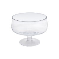 10" Round Clear Glass Footed Bowl