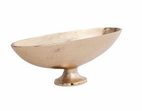 14" Oval Gold Metal Footed Bowl